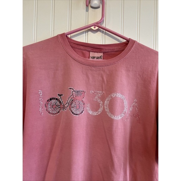 Vintage inspired surf style T-shirt women's pink size large 100% cotton - Picture 2 of 7